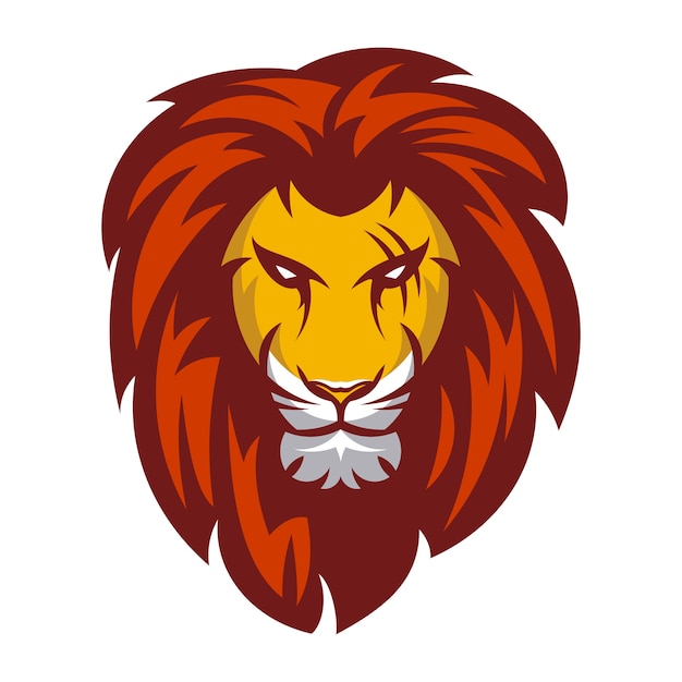 Download Lion animal mascot head vector illustration logo Vector | Premium Download