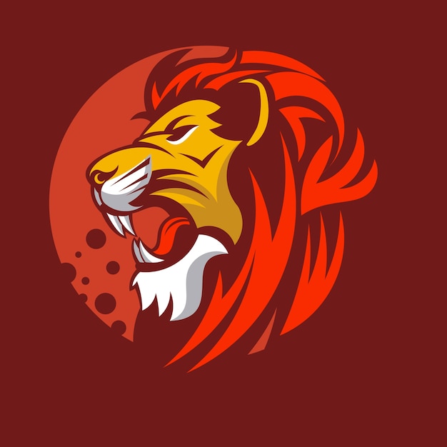 Lion animal mascot head vector illustration logo | Premium ...