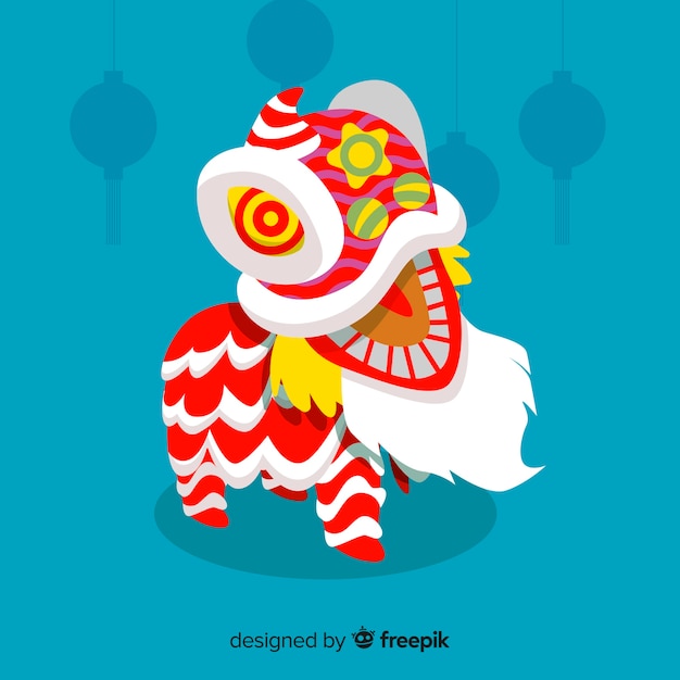 Lion dance | Free Vector