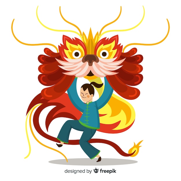 Free Vector | Lion dance