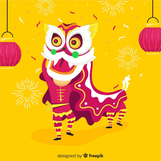 Lion dance | Free Vector