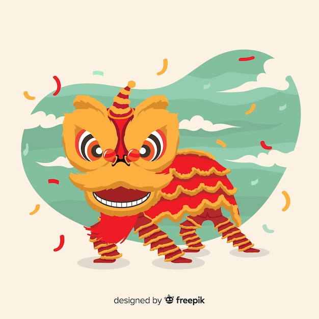 Lion dance Vector | Free Download