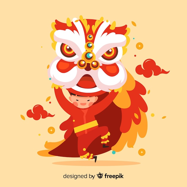 Lion Dance Vector - Free Download Vector PSD and Stock Image