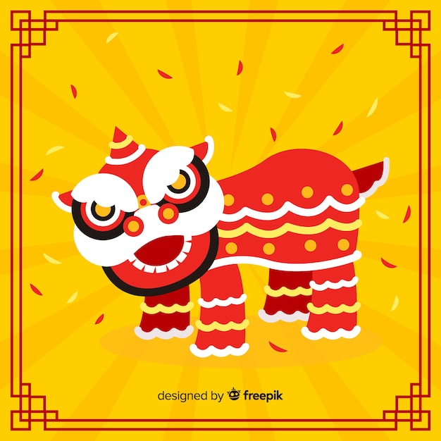 Premium Vector | Lion dance