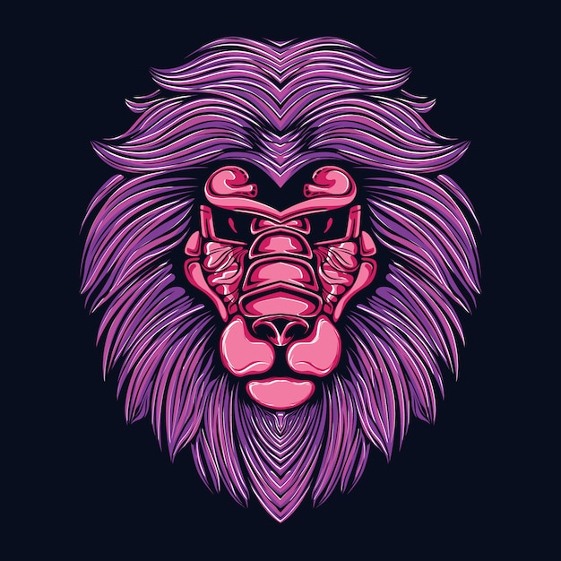 Premium Vector Lion Head Illustration 8830