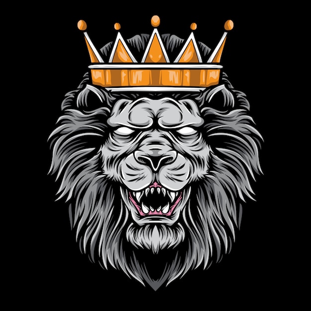 Lion king head illustration | Premium Vector