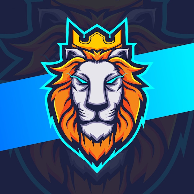 Premium Vector | Lion king mascot esport logo