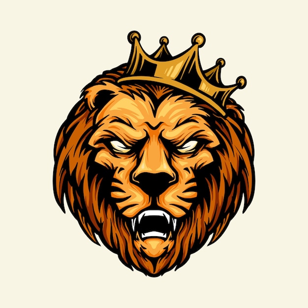Premium Vector Lion King Mascot Head Crown