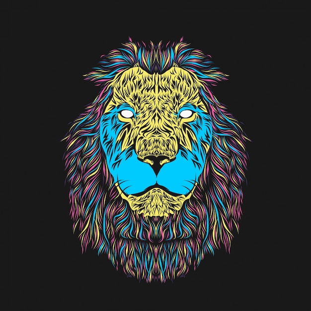 Premium Vector | Lion king multicolor