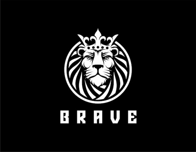 Download Premium Vector | Lion king with crown logo