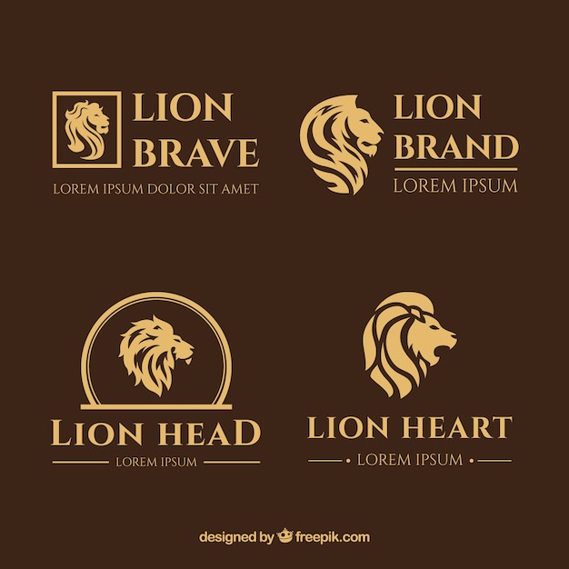 Download Free Lion Logos Elegant Style With A Brown Background Free Vector Use our free logo maker to create a logo and build your brand. Put your logo on business cards, promotional products, or your website for brand visibility.