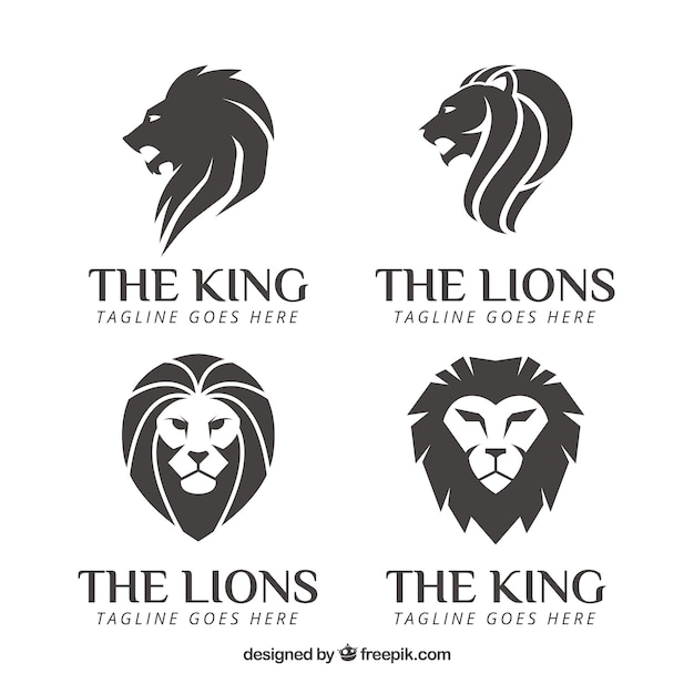 ライオンのロゴ シルエット 無料のベクター