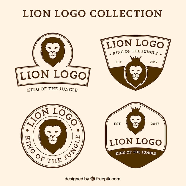 Download Free Download This Free Vector Lion Logos Vintage Style Use our free logo maker to create a logo and build your brand. Put your logo on business cards, promotional products, or your website for brand visibility.