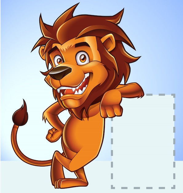 Premium Vector | Lion mascot in cartoon style