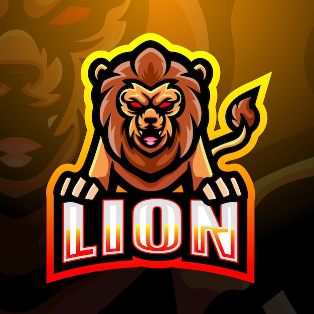 Premium Vector | Lion mascot esport illustration