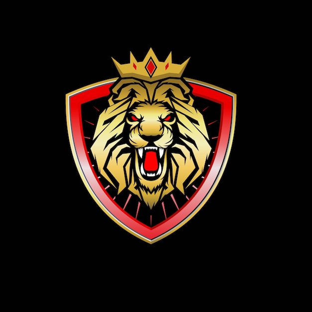 Premium Vector | Lion mascot logo design isolated on black