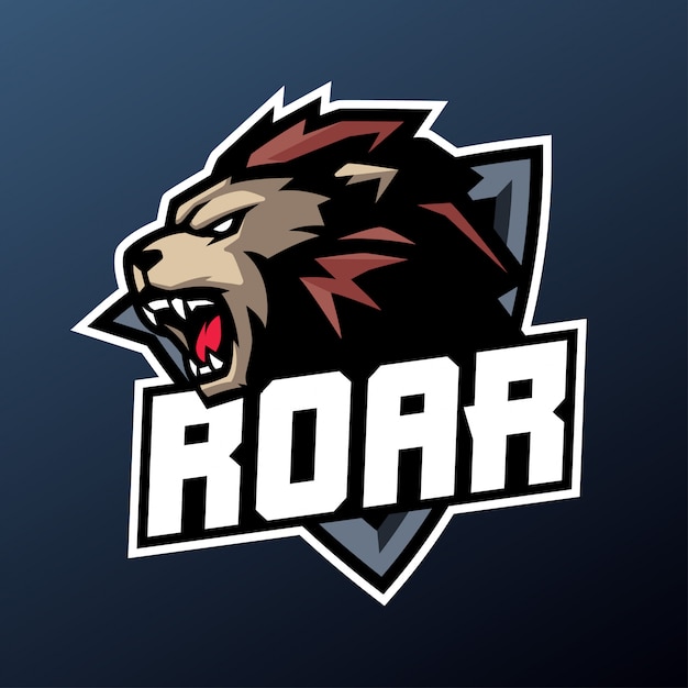 Premium Vector | Lion roar mascot for sports and esports logo isolated ...