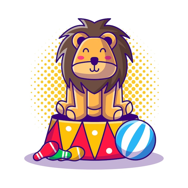 Premium Vector | Lion show circus cartoon illustration. circus and ...