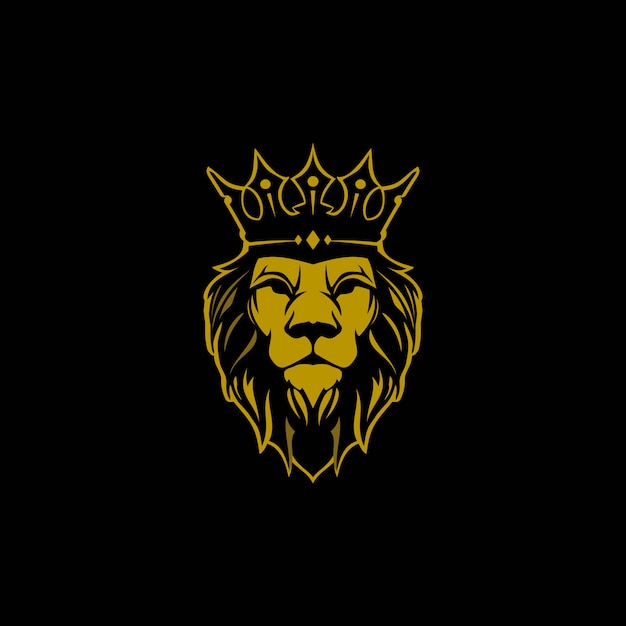Premium Vector | Lion with crown logo