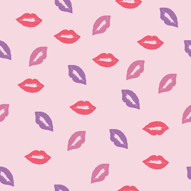 Premium Vector Lips seamless pattern