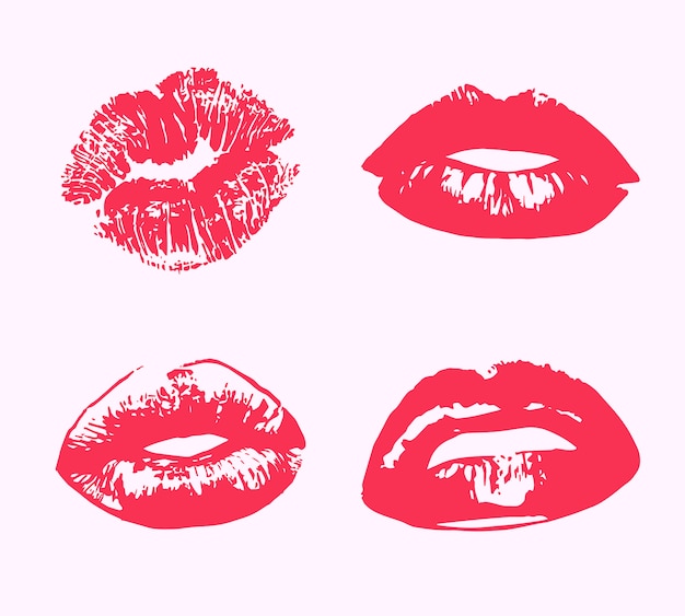 Premium Vector Lipstick Kiss Print Isolated