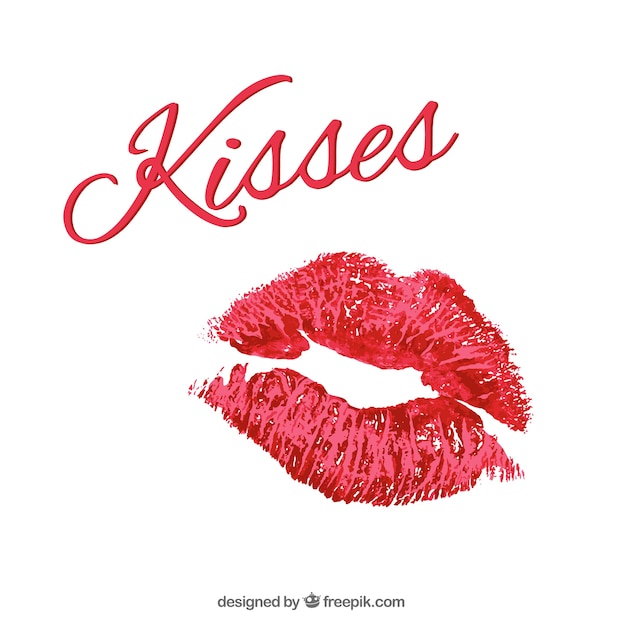 Lipstick kisses Vector Free Download