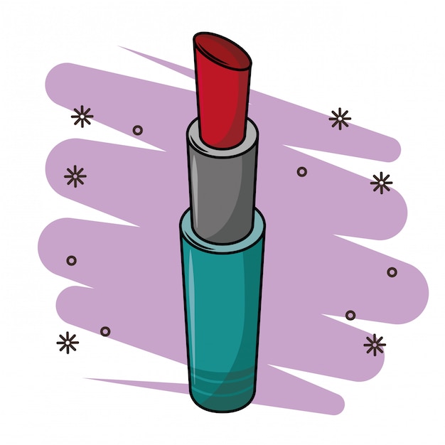 Premium Vector | Lipstick makeup cartoon