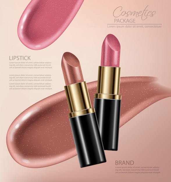 Premium Vector | Lipstick sets template