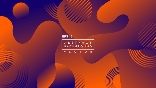 Liquid abstract background template. with circle and lines shape. brown Premium Vector