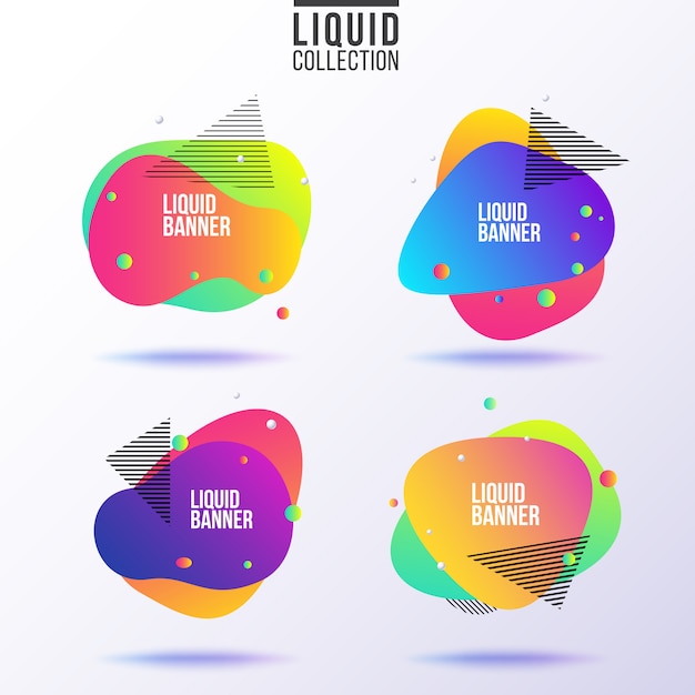 Liquid banner collection. Premium Vector