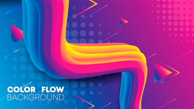 Liquid gradient color background Premium Vector