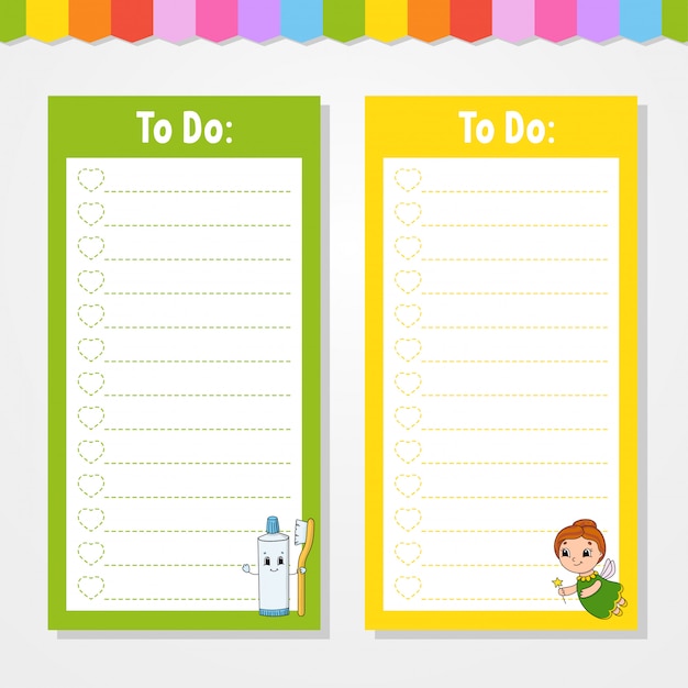 Premium Vector | To do list for kids template