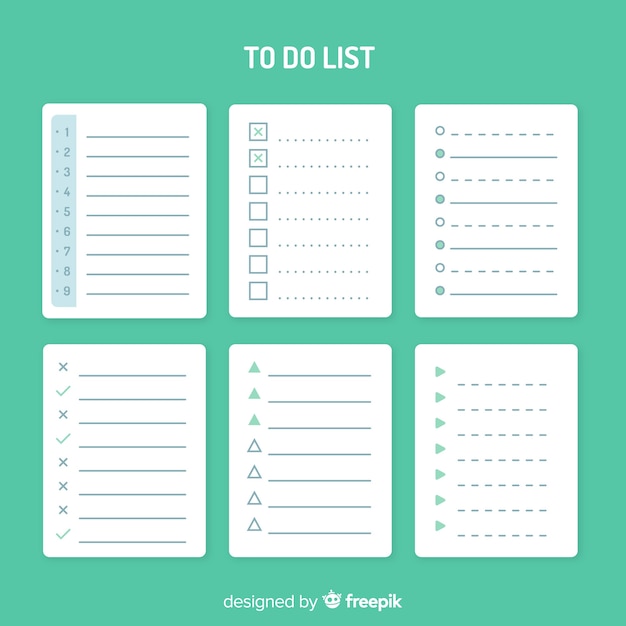 Free Vector | To do list set