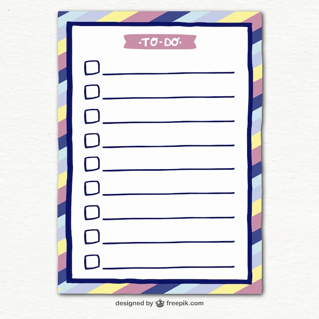 Free Vector | To do list with striped background