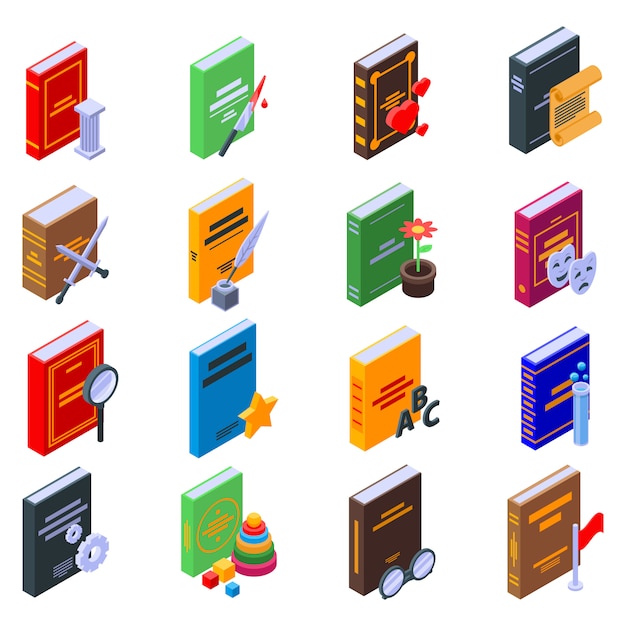 Premium Vector Literary Genres Icons Set 5763