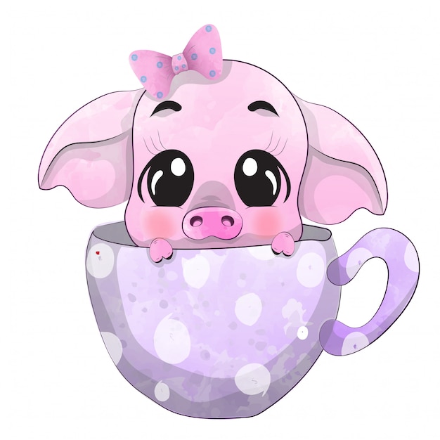 Download Little baby pig | Premium Vector