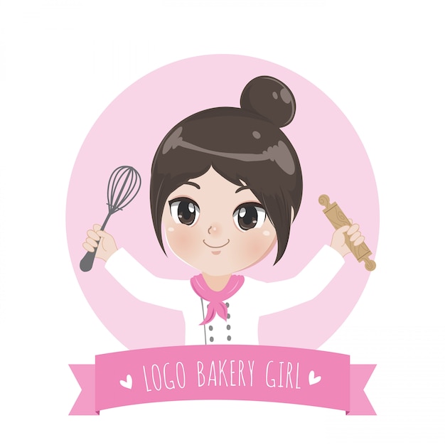 Download Free The Little Bakery Girl Chef S Logo Is Happy Tasty And Sweet Smile Use our free logo maker to create a logo and build your brand. Put your logo on business cards, promotional products, or your website for brand visibility.