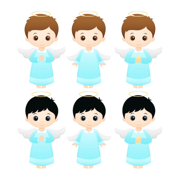 Download Little boy angels | Premium Vector