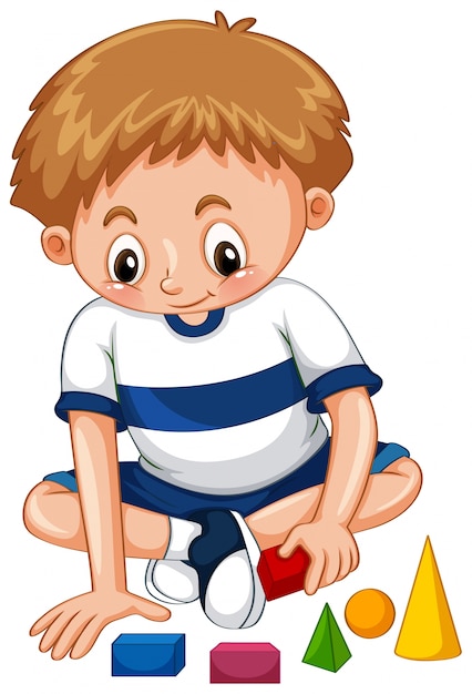 Download Little boy playing shapes Vector | Free Download