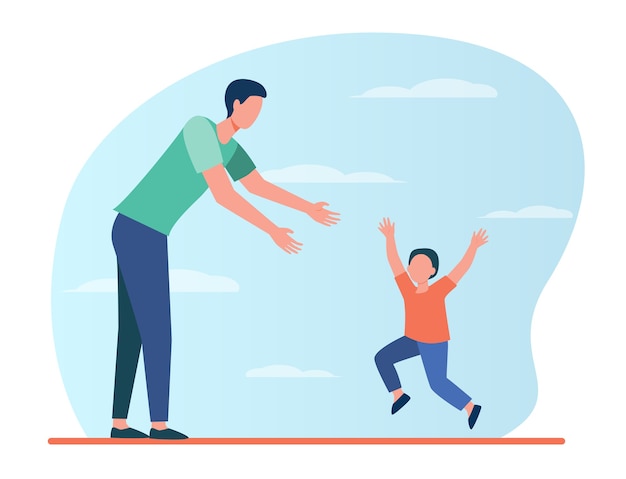 Free Vector | Little boy running to his dad. father and son enjoying ...