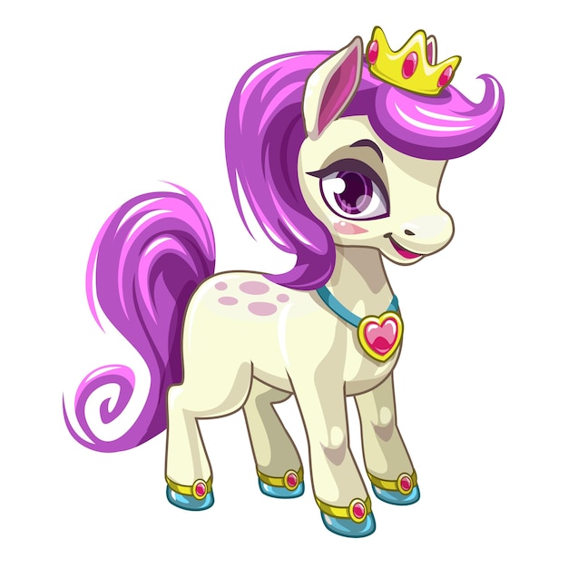 Premium Vector | Little cute cartoon pony princess