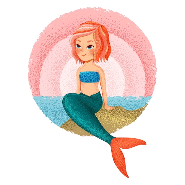 Download Little cute mermaid Vector | Premium Download