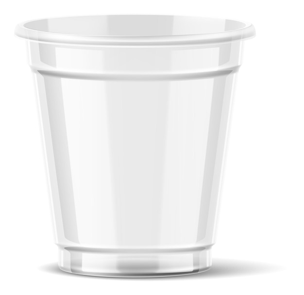 Маленький макет чашки напитка. реалистичный пластиковый контейнер для .