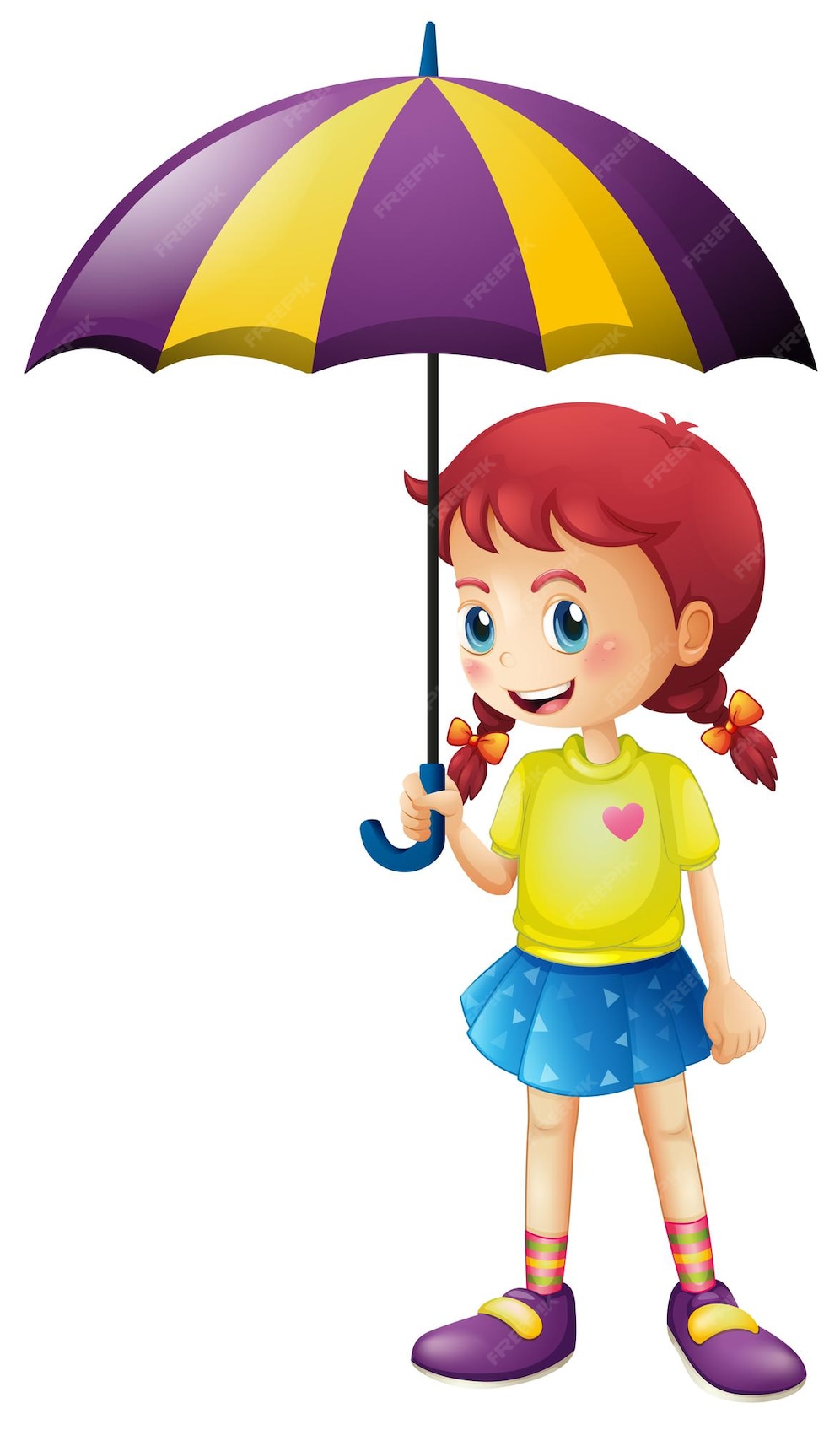 Free Vector | Little girl holding umbrella