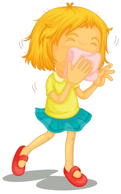 Free Vector | A little girl with colds