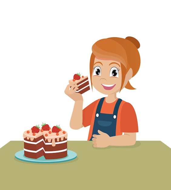 Girl Eating Cake Clipart at Jonathan Jacobson blog