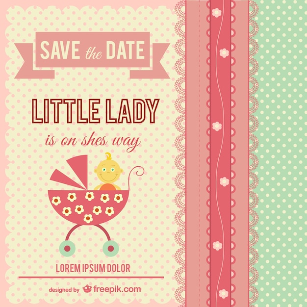 Little lady baby shower card