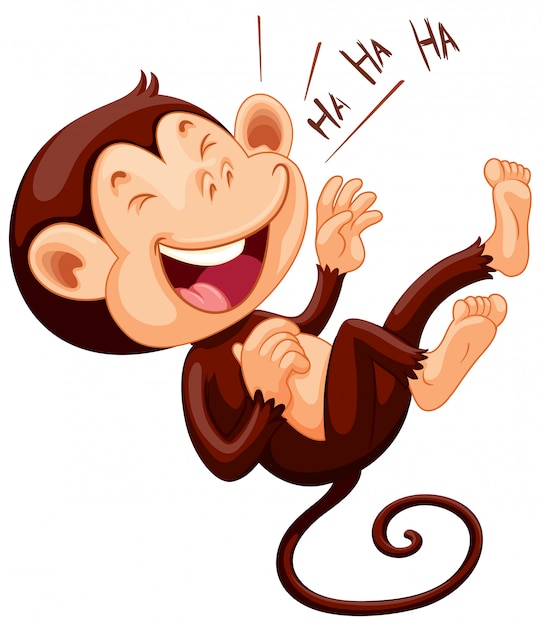 Free Vector | Little Monkey Laughing Alone