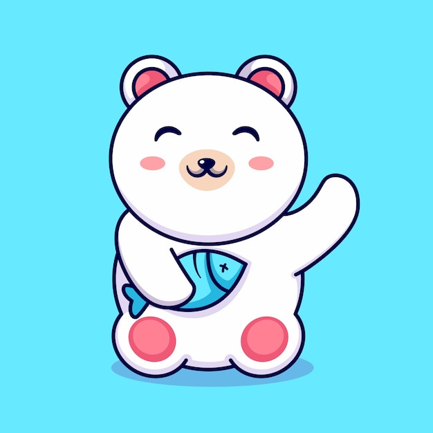 Premium Vector | Little polar bear logo design template