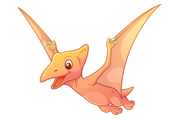 Premium Vector | Little pterodactyl cartoon illustration